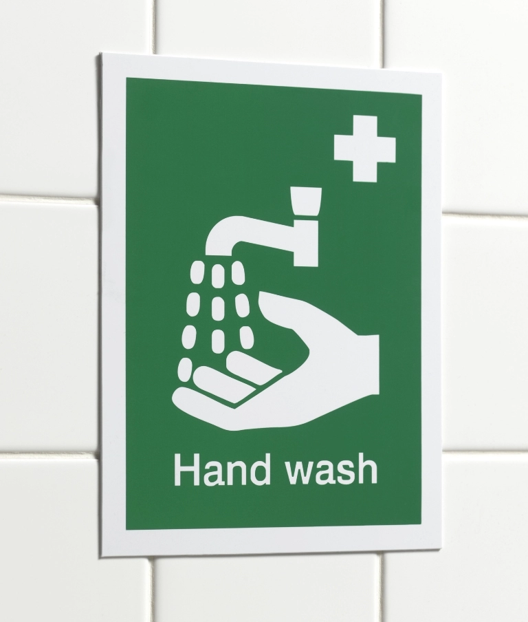 znak hand wash